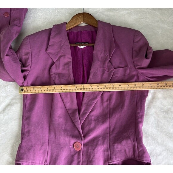 Giorgio Armani Black Label Womens Blazer Size 38 One Button Coat Magenta Vintage - Picture 6 of 12